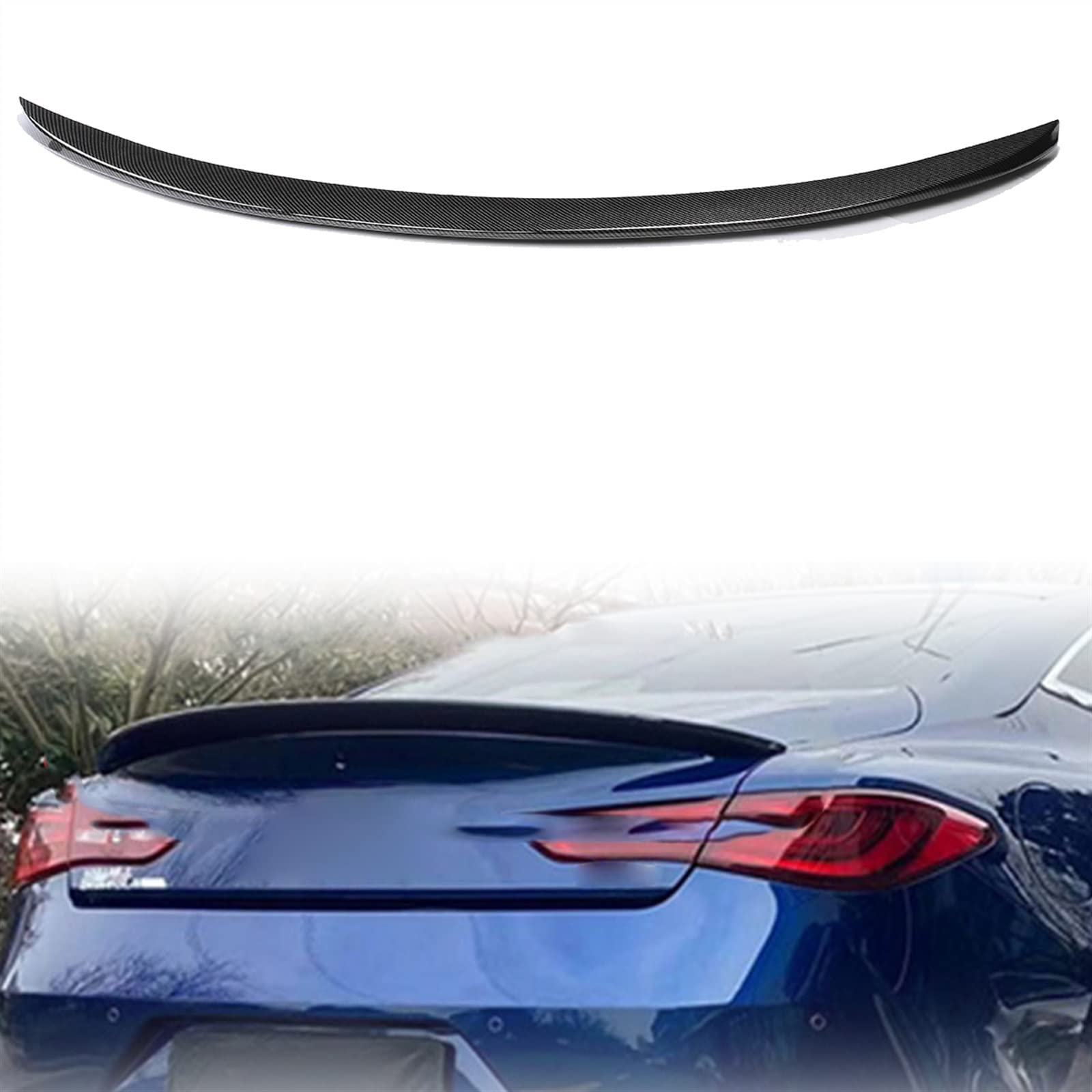 Q60 Auto Heckspoiler Lip Boot Wing Lip für Infiniti Q60 2017-2022 Heckspoiler Wing Lip Extension Tail Wing Decoration, AERUIKJS, Carbon Fiber von AERUIKJS