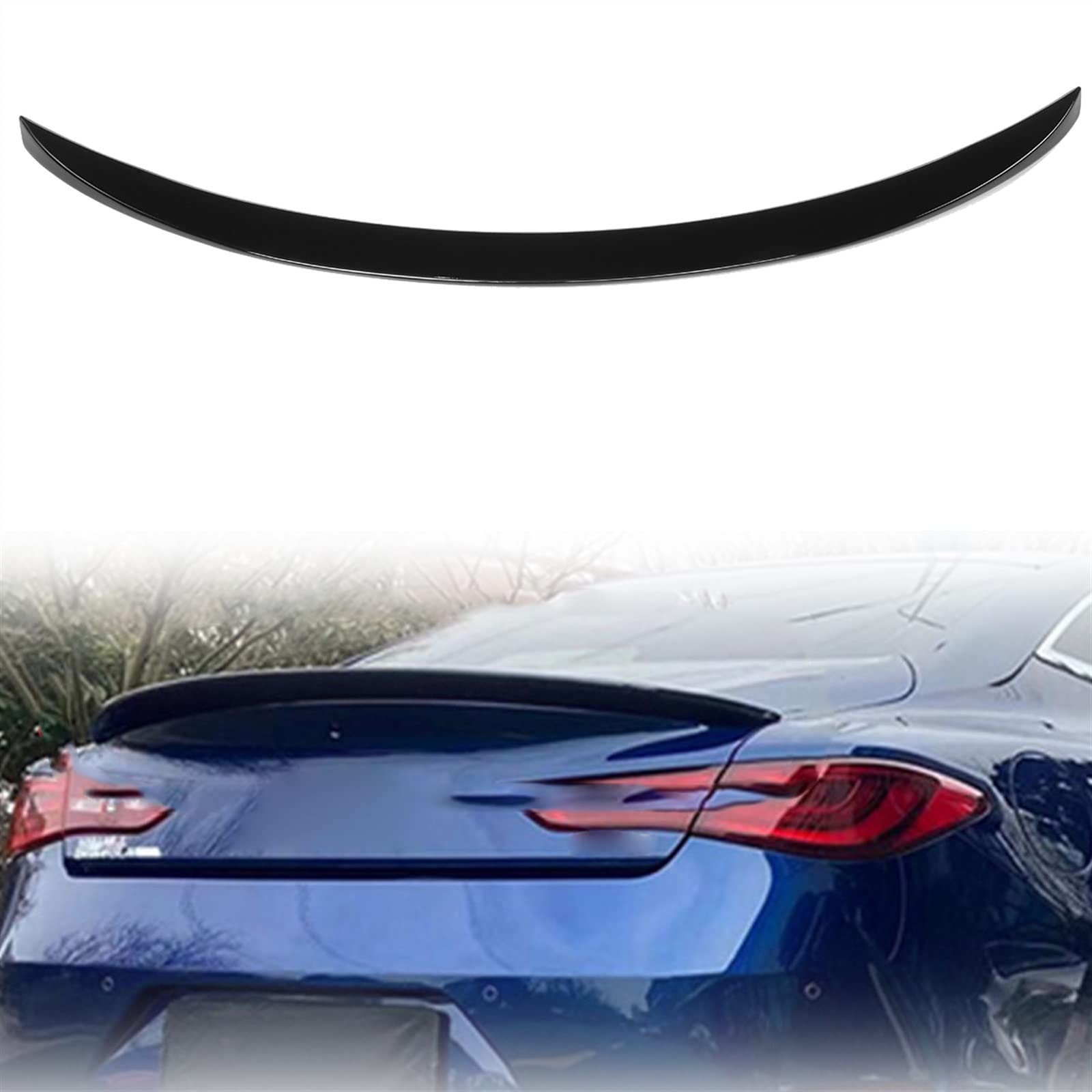 Q60 Auto Heckspoiler Lip Boot Wing Lip für Infiniti Q60 2017-2022 Heckspoiler Wing Lip Extension Tail Wing Decoration, AERUIKJS, Golssy Black von AERUIKJS