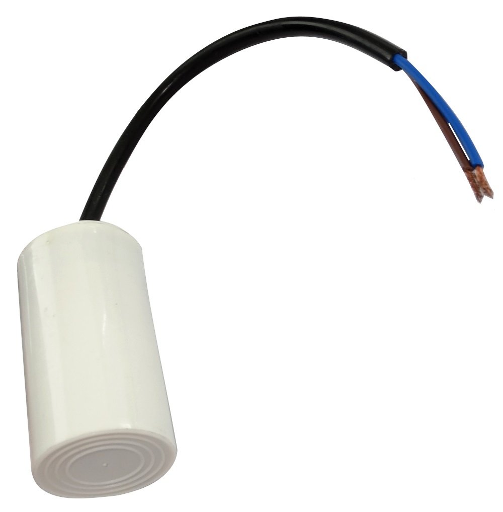 AERZETIX - C18665 - Betriebskondensator - für Motor - 10µF 450V - Ø35/60mm - mit Kabel - Kunststoffkörper - Zylindrischer - Weiß von AERZETIX