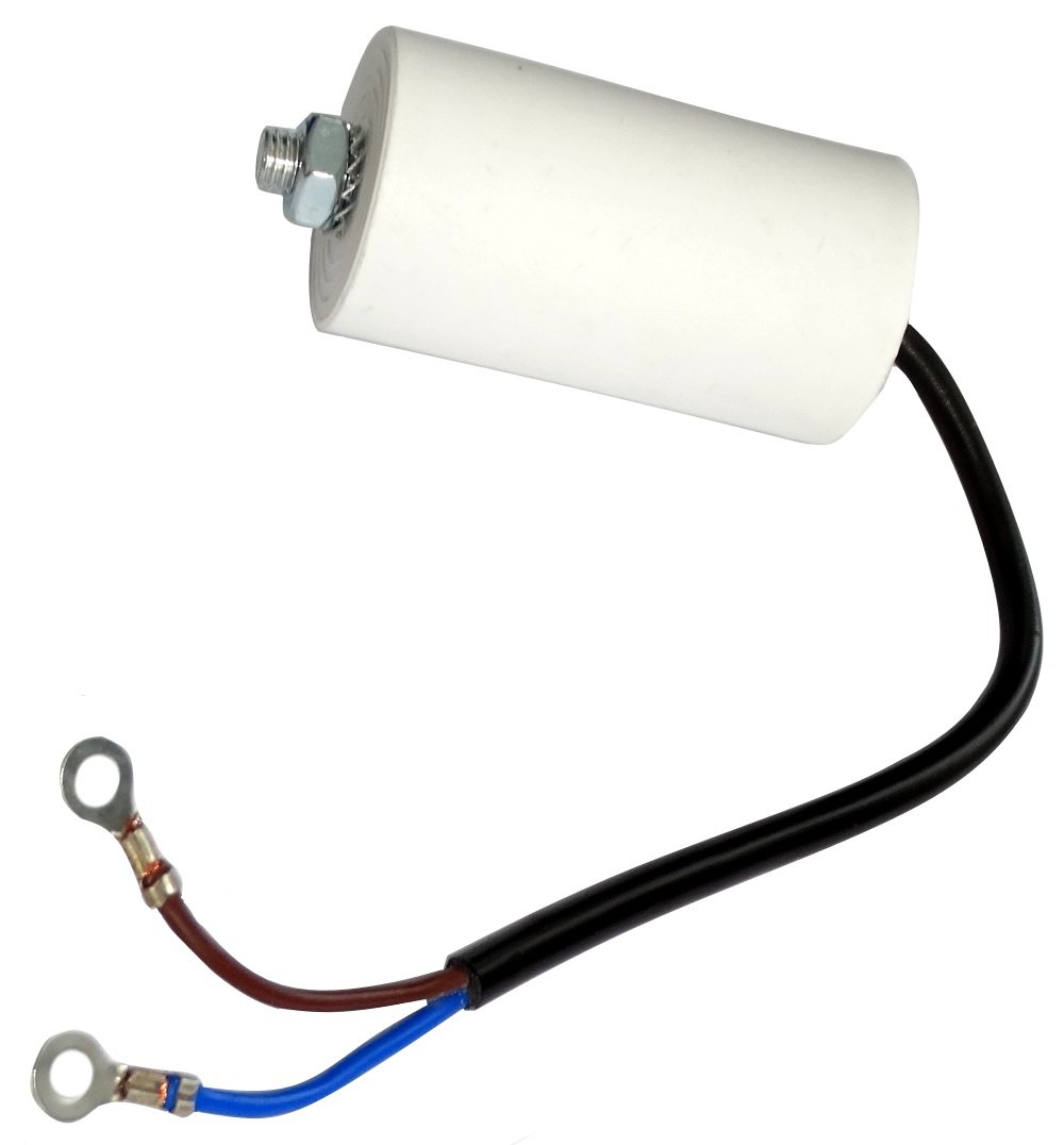 AERZETIX - C18671 - Betriebskondensator - für Motor - 16µF 450V - Ø40/70mm - mit Kabel - M8 - Kunststoffkörper - Zylindrischer - Weiß von AERZETIX