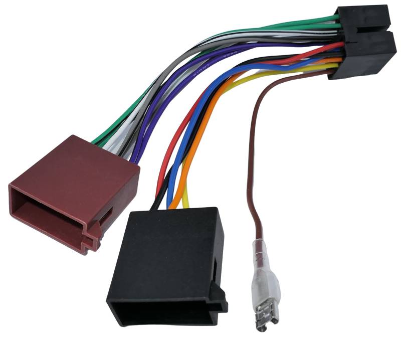 AERZETIX - C53596 - Steckverbinder/verbinder kabelbaum ISO stecker/buchse männlich/weiblich für autoradio - verlängerung 16 spuren 8+6 pins polig - 13 cm von AERZETIX