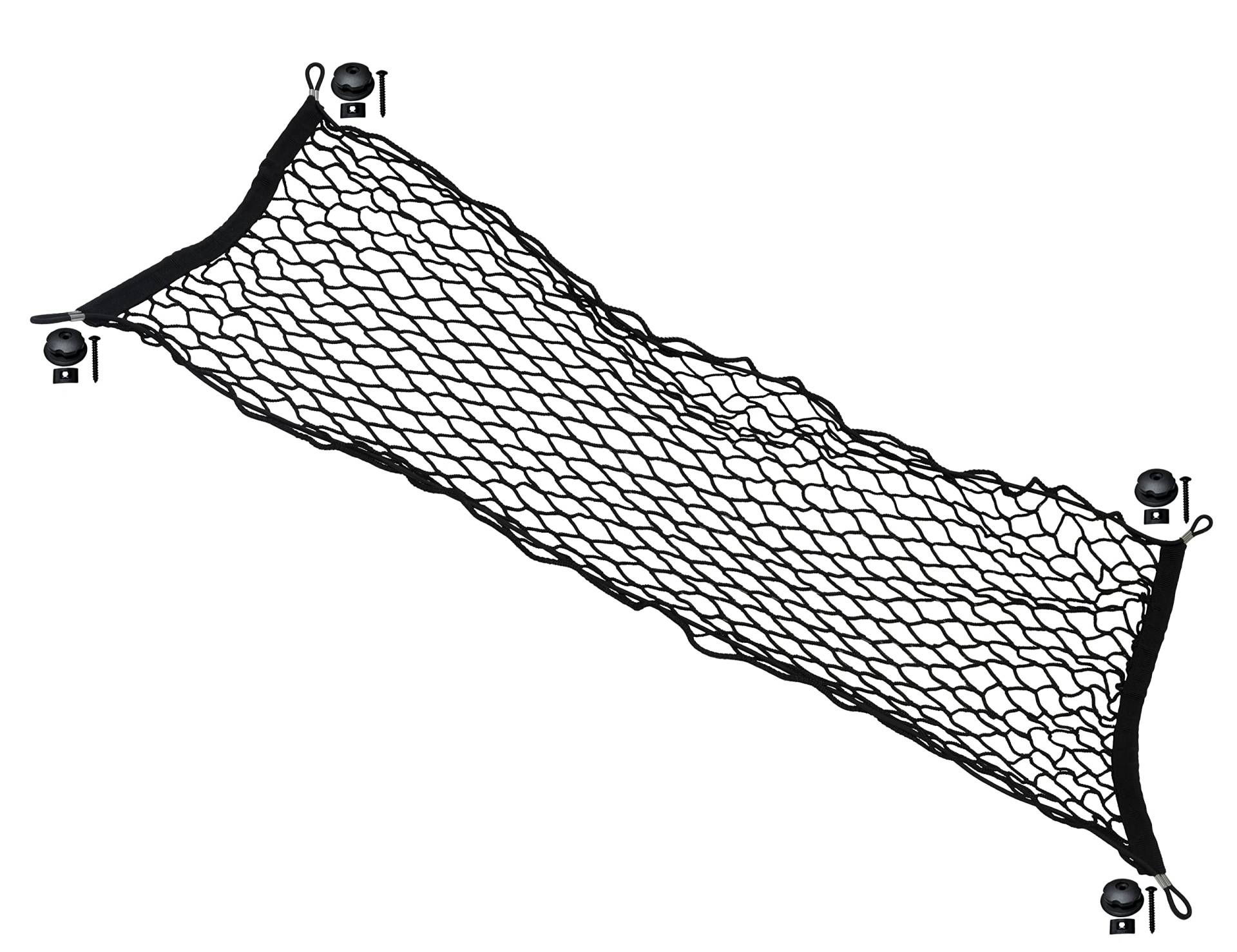 AERZETIX - C53733 - Netz elastisches schutznetz für gepäck/gepäcknetz mit 4 Haken - 100x40 cm - Farbe schwarz - elastischer spinnenspanner - für Kofferraum Auto Motorrad von AERZETIX