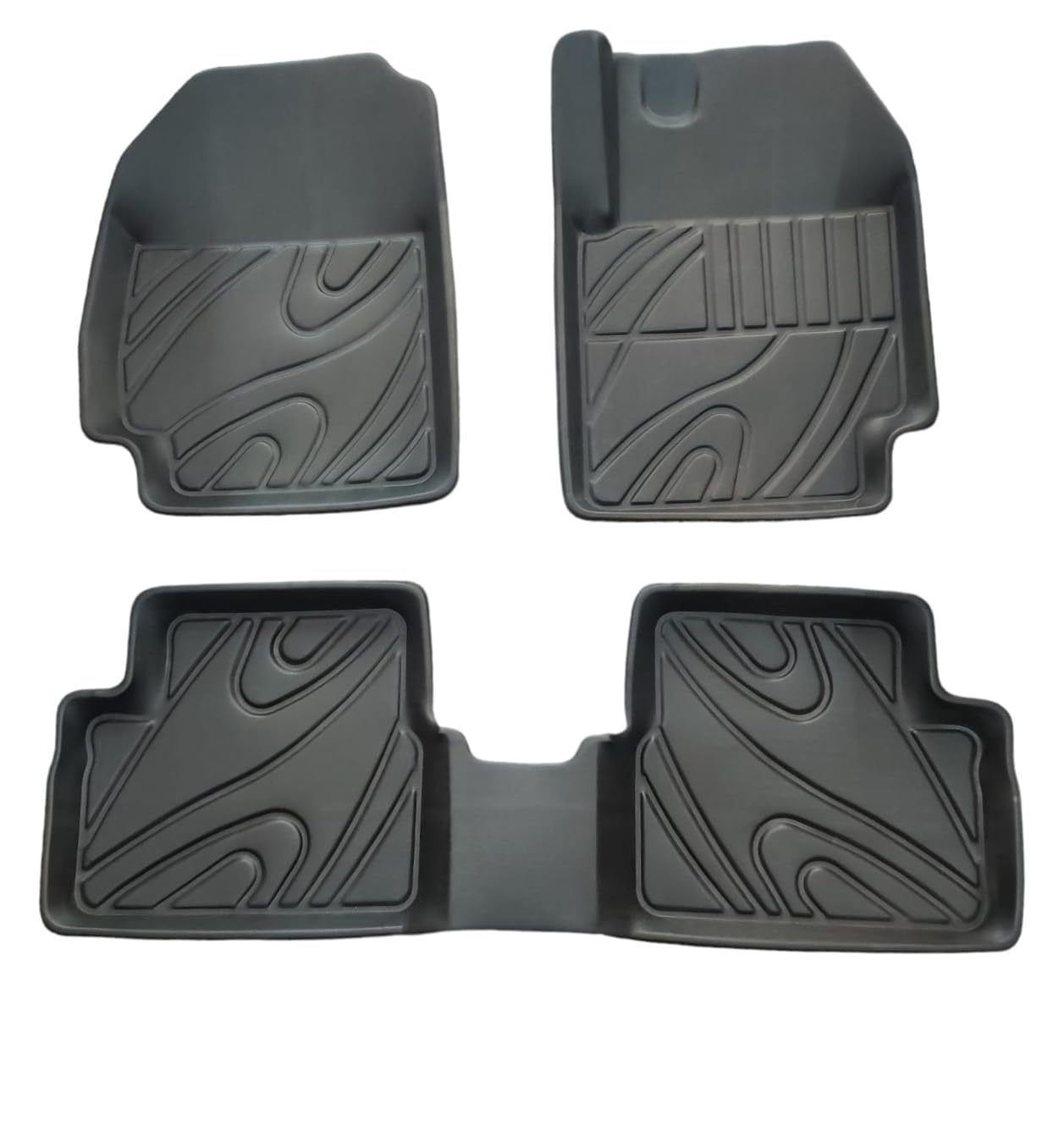 AEspares Auto Fußmatten Hart-PVC 3er Set Schwarz kompatibel mit Tata Nexon von AEspares