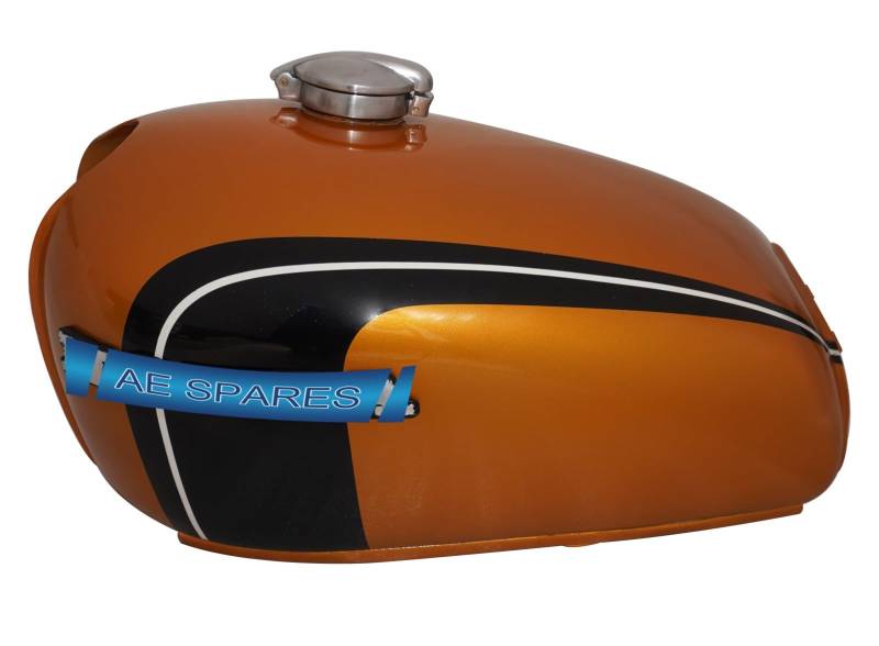 AEspares Benzin-Kraftstofftank, kompatibel mit Honda CB350 K3 K4 Super Sport CB 350 71-73, Golden & Black von AEspares