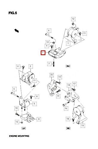 AEspares Passend für Suzuki Alto 2009–14 Modifizierte Motorhalterung rechts 11640m51ka1 von AEspares