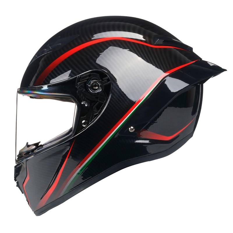 Integralhelm Motorradhelm Unisex-Erwachsene Offroad Moto Street Bike ATV Helme Glas Schwarz DOT-geprüft A,L=59-60CM von AFAGUEEUPD