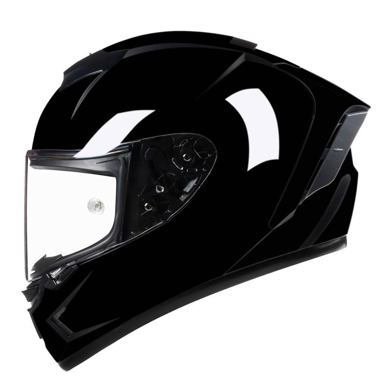 Integralhelm Motorradhelm Unisex-Erwachsene Offroad Moto Street Bike ATV Helme Glas Schwarz DOT-geprüft A,S=55-56CM von AFAGUEEUPD