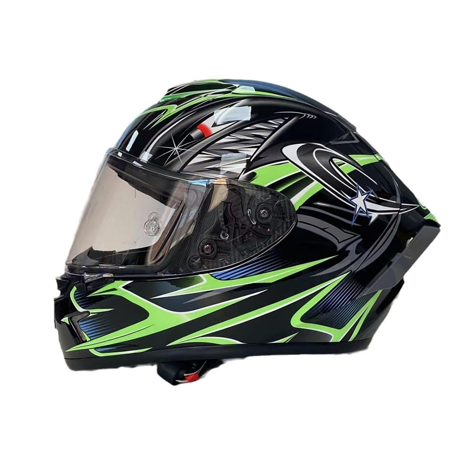 Integralhelm Motorradhelm Unisex-Erwachsene Offroad Moto Street Bike ATV Helme Glas Schwarz DOT-geprüft D,M=57-58CM von AFAGUEEUPD