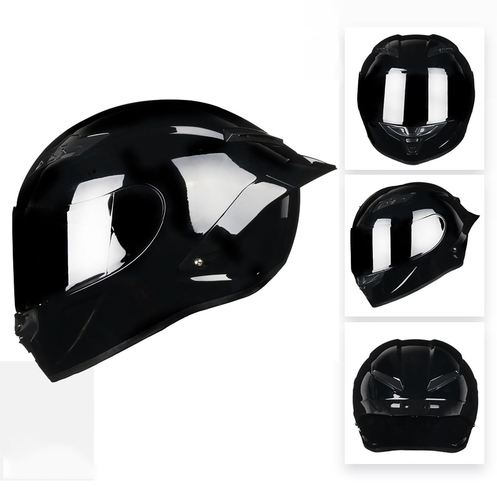 Integralhelm Motorradhelm Unisex-Erwachsene Offroad Moto Street Bike ATV Helme Glas Schwarz DOT-geprüft E,L=59-60CM von AFAGUEEUPD