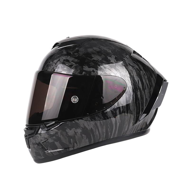 Integralhelm Motorradhelm Unisex-Erwachsene Offroad Moto Street Bike ATV Helme Glas Schwarz DOT-geprüft F,S=55-56CM von AFAGUEEUPD