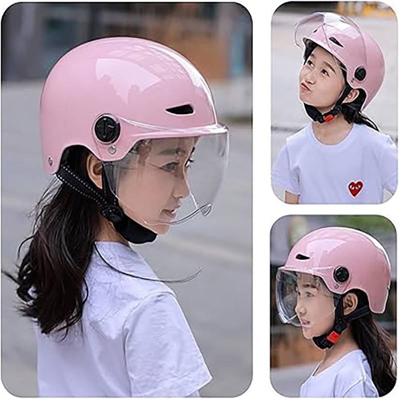 Offener Motorradhelm für Kinder, ECE-geprüfter Rollerhelm mit Visier, Rollerhelm für Jungen und Mädchen im Alter von 3–12 Jahren A,51-56CM von AFAGUEEUPD