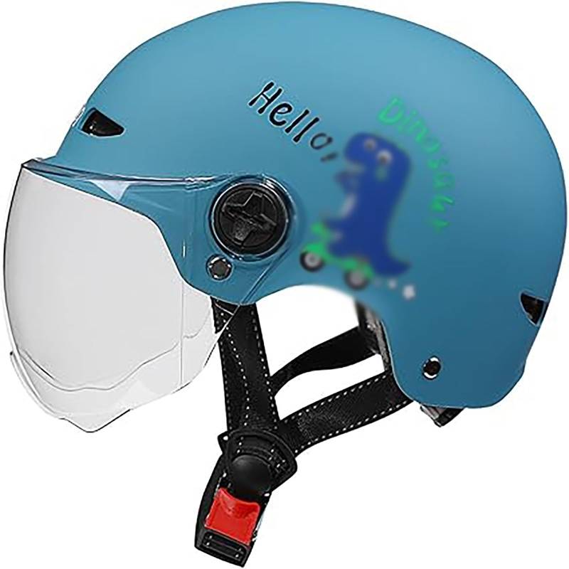 Offener Motorradhelm für Kinder, ECE-geprüfter Rollerhelm mit Visier, Rollerhelm für Jungen und Mädchen im Alter von 3–12 Jahren C,51-56CM von AFAGUEEUPD