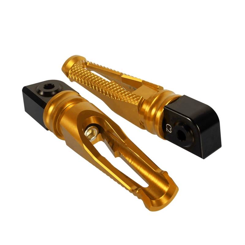 AFAKEREPPV Motorrad-Fuß-Pegs-Pedale CNC Aluminium-hintere Passagier-Footpegs passen for Kawasaki Z900 / Z1000 / ZX6R / Z800 / ZX10R / ER-6N / ER-6F / Z750 Pedal(Gold) von AFAKEREPPV