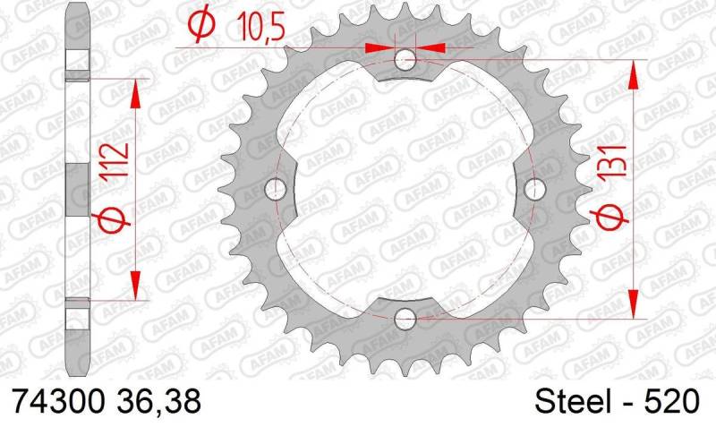 AFAM Kettenrad 74300-38 von AFAM