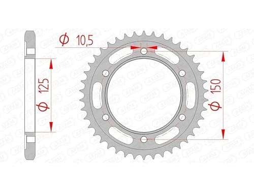 DC Afam NV Unisex-Adult Stahl AFAM 525-42Z (Silber) Kettenräder, One Size von AFAM