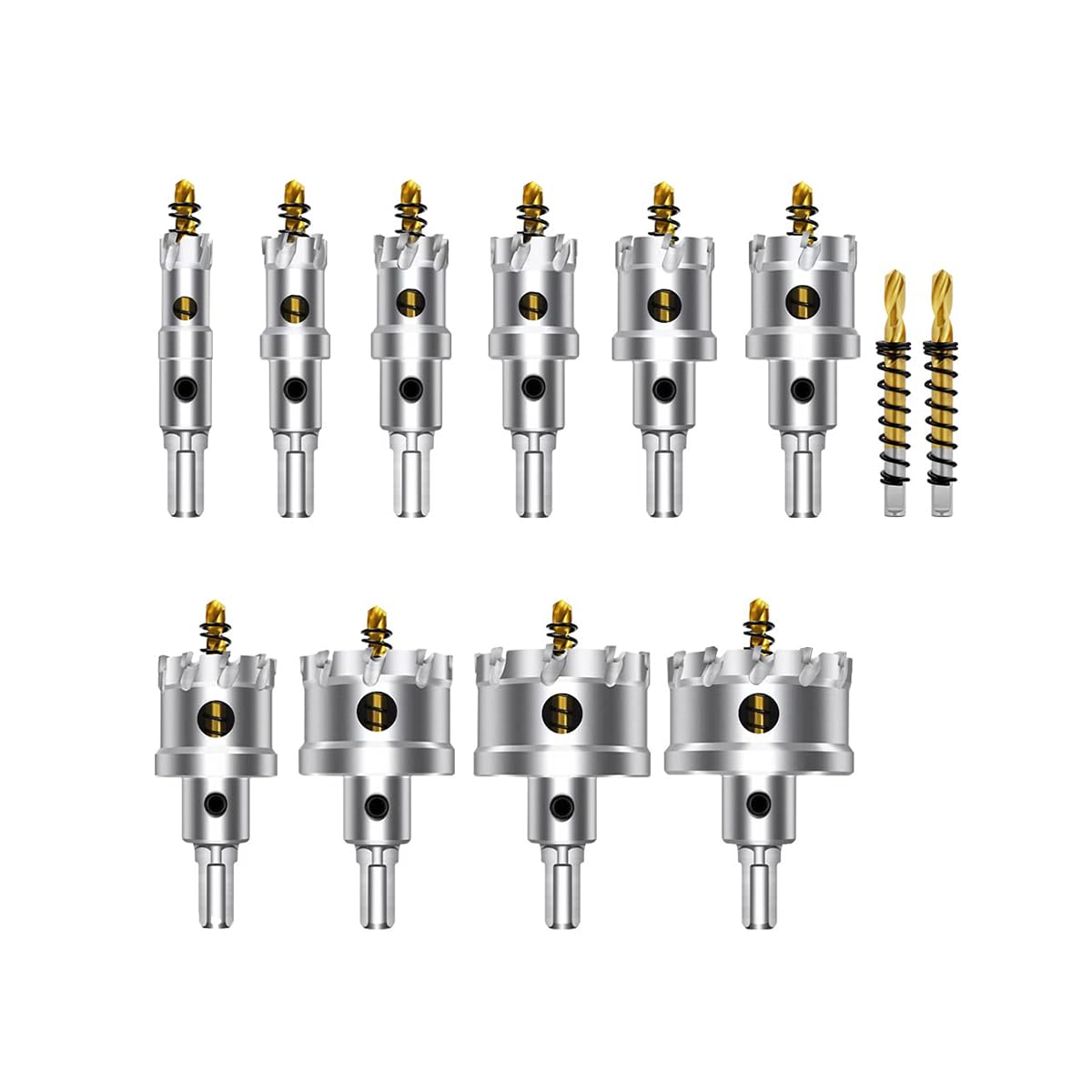 12 Stück 5/8 Zoll -2-1/8 Zoll Pilotbohrer for Metall, Edelstahl, Eisen, Holz, Kunststoff von AFCAHEH