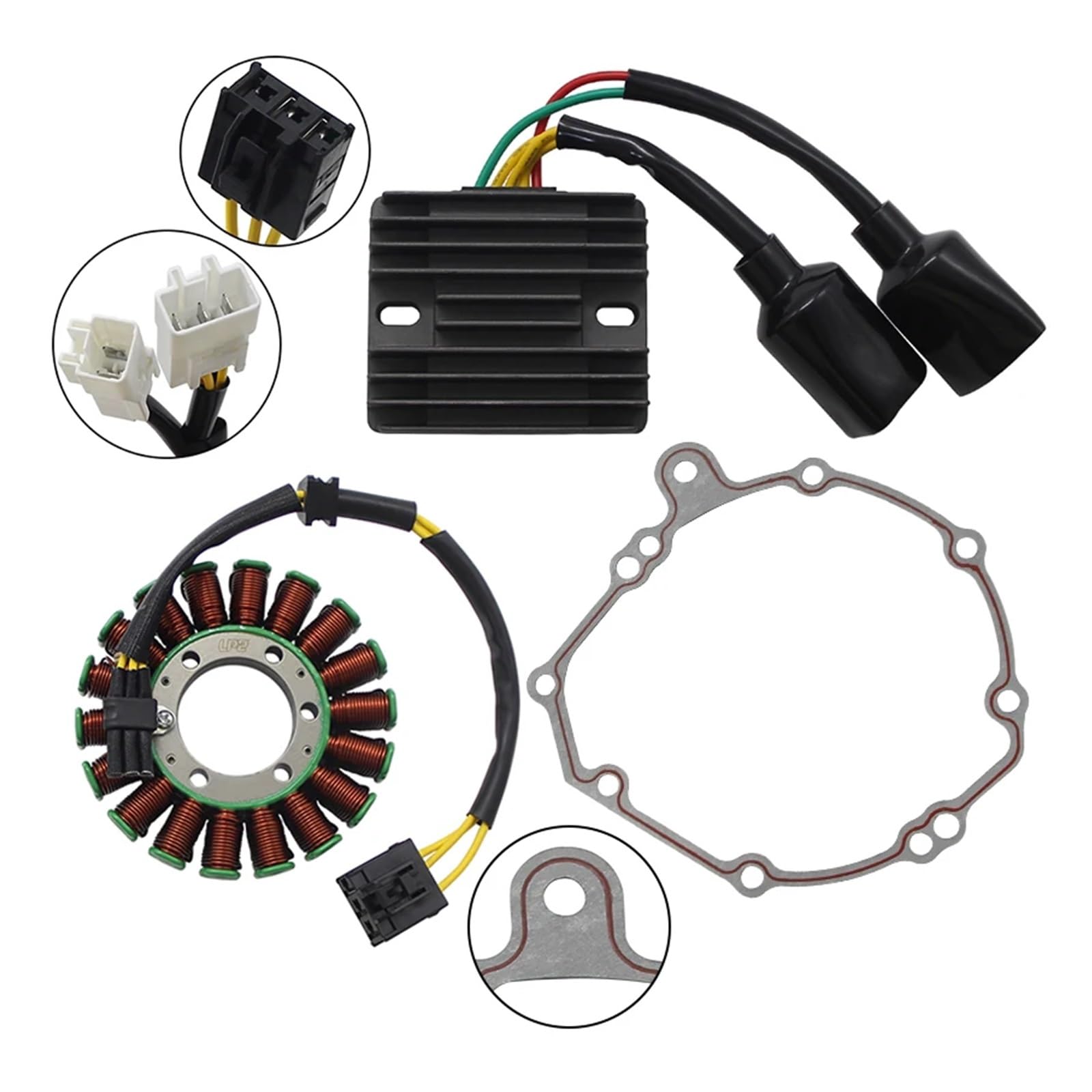 Motorrad Spannungsregler Gleichrichter + Zündung Magneto Stator Spule + Generator Abdeckung Dichtung for CBR1000 CBR1000RR 2004-2007 von AFGLSMBT