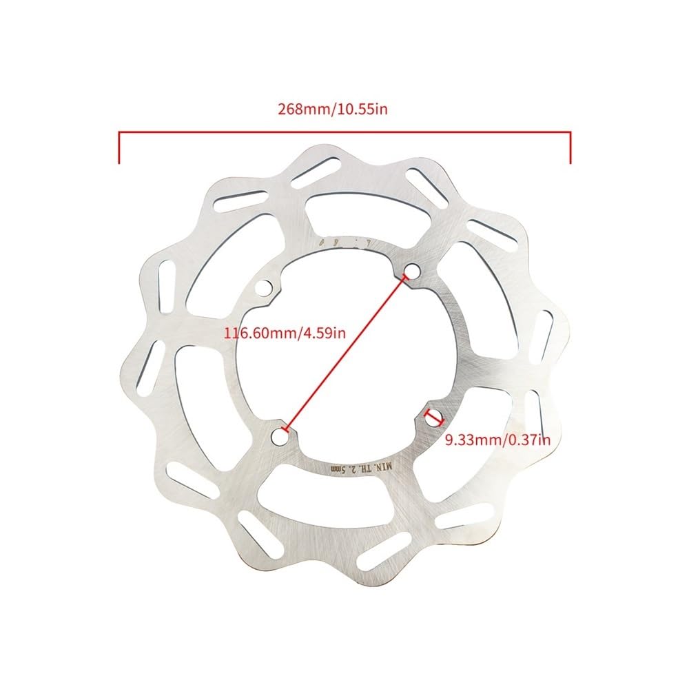 Bremsscheibe Für Motorrad Vorne Bremsscheibe Rotor Universal Teile 270mm KX 450 Modifikation Motocross Zubehör Pit Dirt Bike von AFHEG