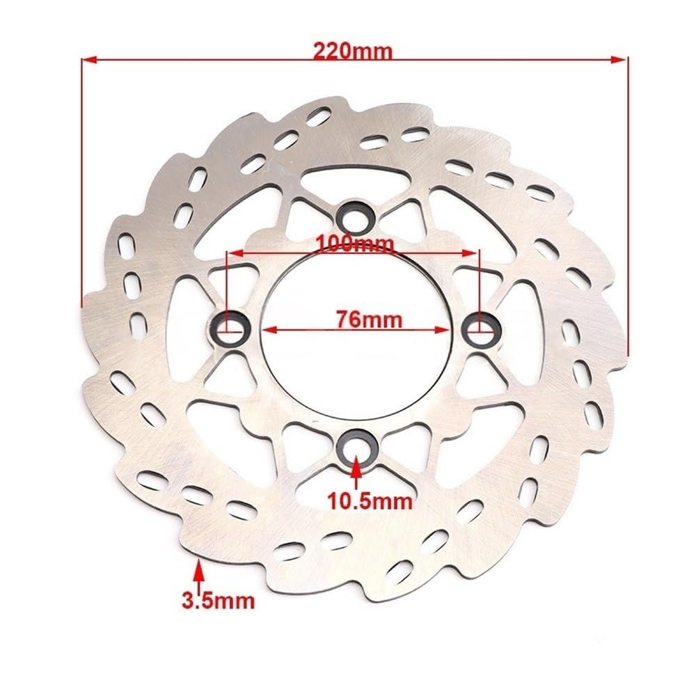 Bremsscheibe Motorrad 190mm 220mm Vordere Und Hintere Bremsscheibe Für KAYO BSE 125cc-160cc Dirt Pit Bike Motocross Zubehör von AFHEG