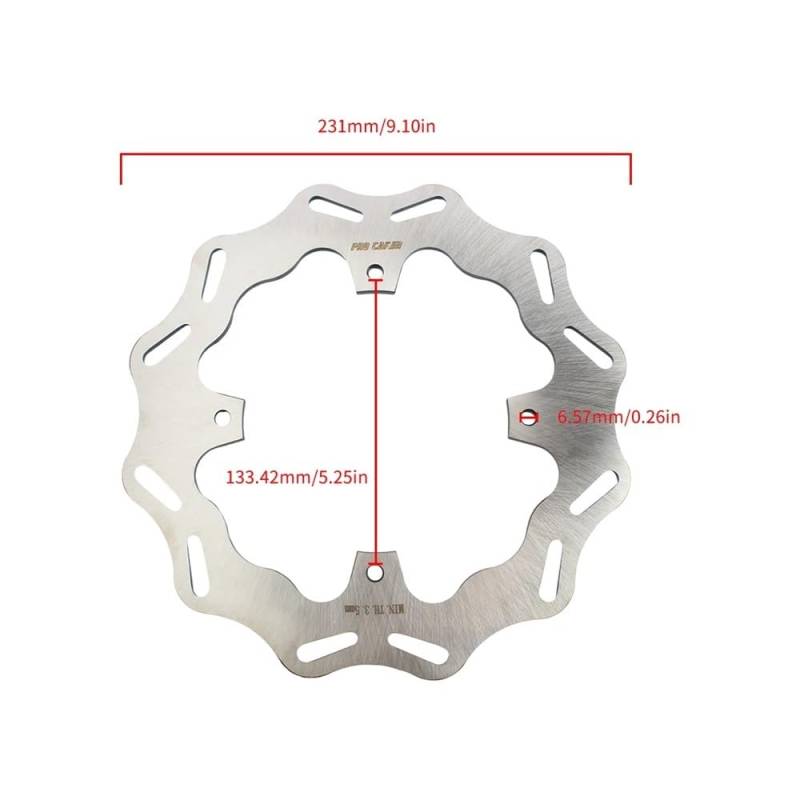 Bremsscheibe Motorrad Bremsscheibe Für 270 MM Vorderradbremse Flache Scheibe Schwimmende Dirt Bike Sicherheit Schutz Motocross Zubehör von AFHEG