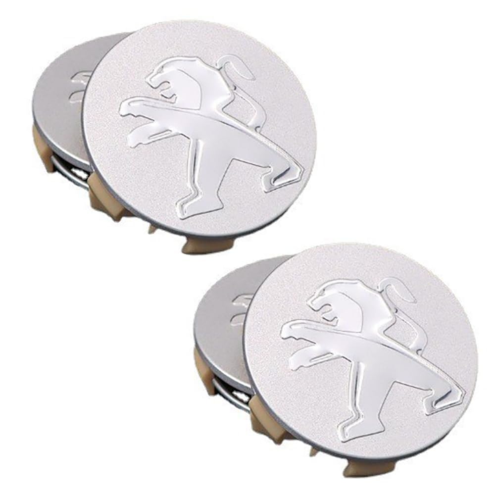 4 Stück Radnabenkappen für Peugeot 5008 508 508L e2008 206CC 207CC 60MM,Nabendeckel Radnabendeckel Felgendeckel Felgenkappen Nabenkappen Wheel Caps Radnabenabdeckung,B von AFSNT