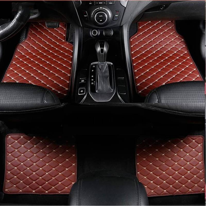 Leder Auto Fußmatten für Ford Mustang GT500 Shelby 2005-2009,Automobil Vorn und Hinten Wasserdichtes Antirutsch Bodenteppich Passgenau,D von AFSNT
