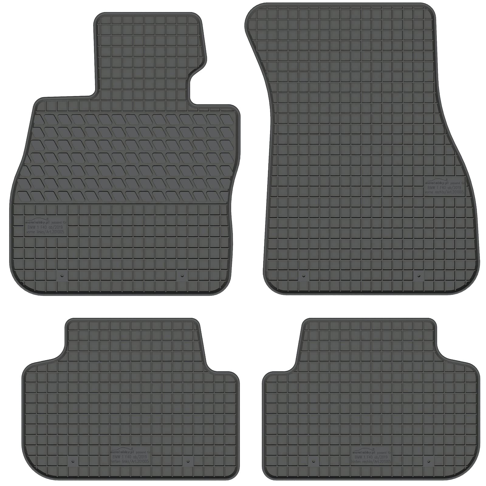 AGCPdirect 201005-4 Gummi Matten Fußmatten Passgenau 4-teilig Set für BMW 1er F40 2019 - 2021 von AGCPdirect