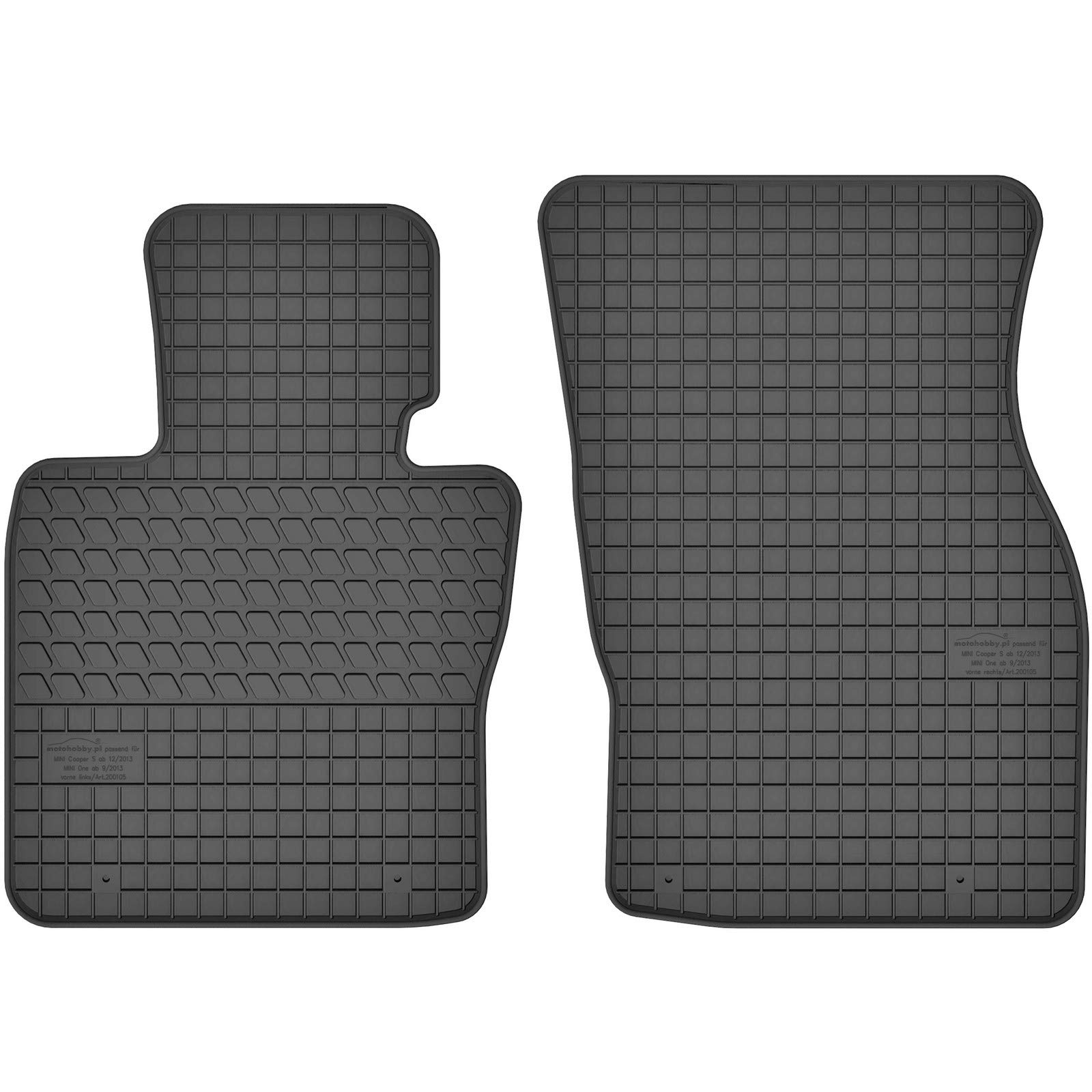 AGCPdirect Gummi Matten Fußmatten Passgenau Vorne Set für Mini Cooper F55 F56 2013-2021 und Cabriolet F57 2014-2021 und Clubman F54 2015-2021 und Countryman F60 2017-2021 von AGCPdirect