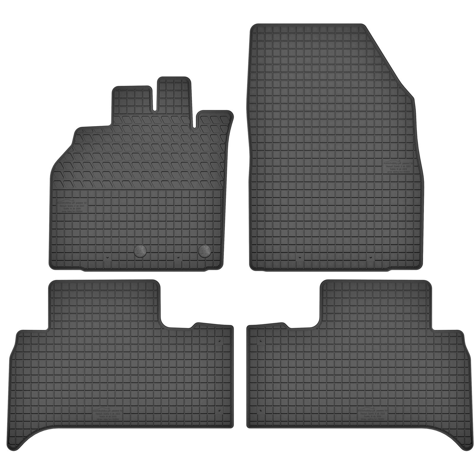 AGCPdirect Gummi Matten Fußmatten Passgenau 4-teilig Set für Renault Scenic 2 3 2003-2016 und Renault Grand Scenic 2003-2016 von AGCPdirect