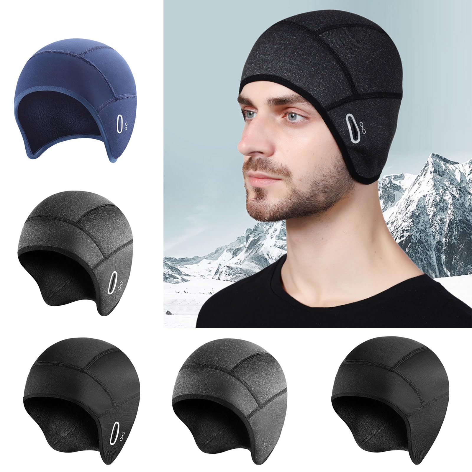 AGONEIR Thermo Fleece Radkappen Wasserdichter Ski Mit Integrierten Gesichtsbedeckungen Winddichte Helme Liner Für Den Wintersport von AGONEIR