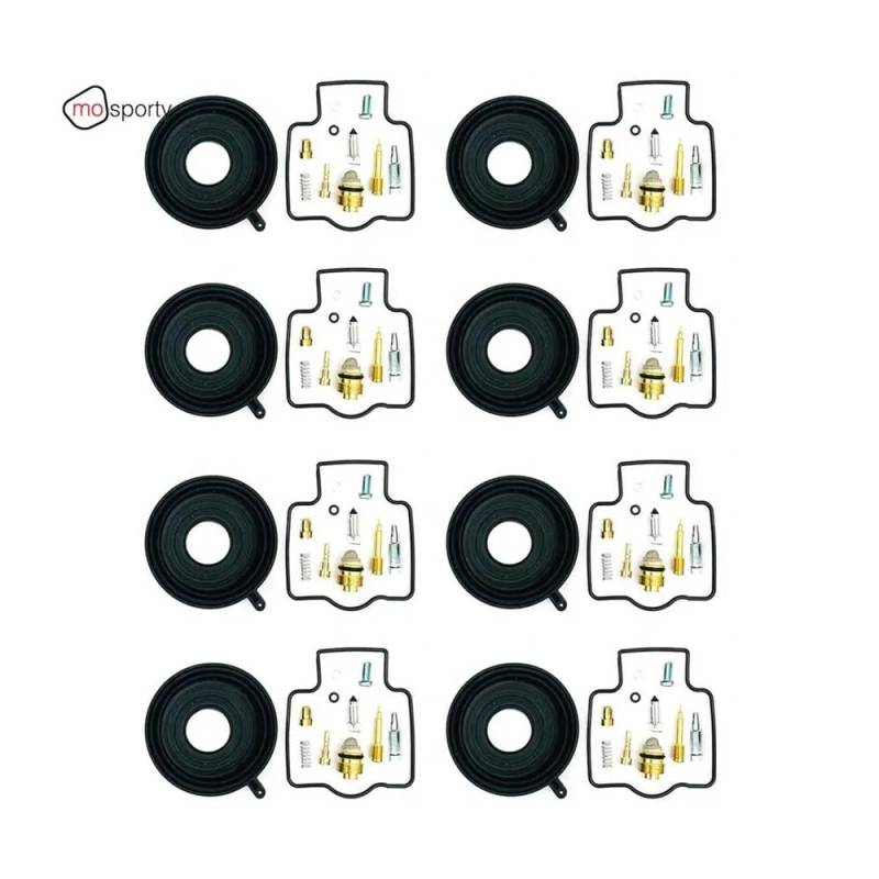 AGPTPYGZFW Motorrad-Vergaser-Vakuummembran-Nadelventilsitz, Luftschraubendichtung, Reparatursatz, passend for Kawasaki ZZR400 ZX400 90-06 ZZR ZX 400(8 SET) von AGPTPYGZFW