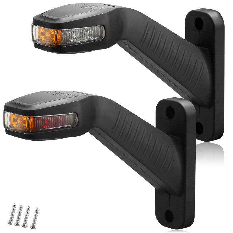 AGRISHOP 2 PCS 12/ 24V LED Gummistiel Basis Anhänger Begrenzungsleuchte Umrissleuchte Positionsleuchte Seitenleuchten Seitenmarkierungsleuchten Wasserdicht für Markierung LKW Van E-Mark von AGRISHOP