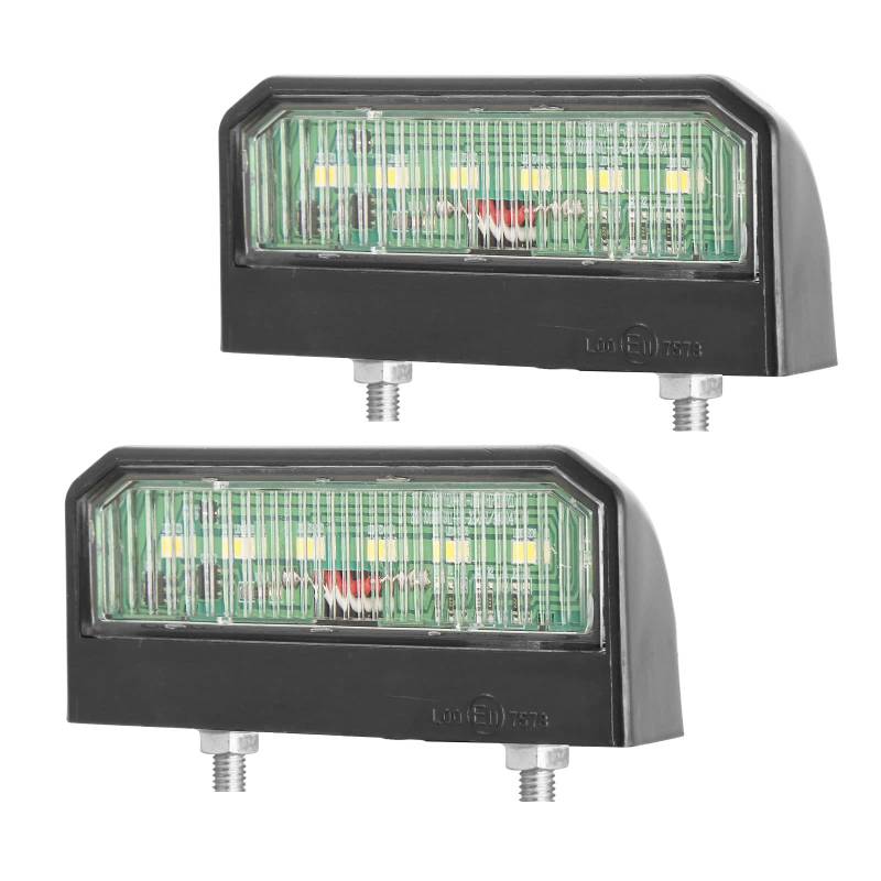 AGRISHOP 2PCS LED Autokennzeichen Leuchten,12/24V weiße 6SMD LED Lizenz Kennzeichenbeleuchtung,LED Nummernschildbeleuchtung Beleuchtung Lichter Wasserdicht für Wohnwagen Traktor Van LKW PKW E-Mar von AGRISHOP