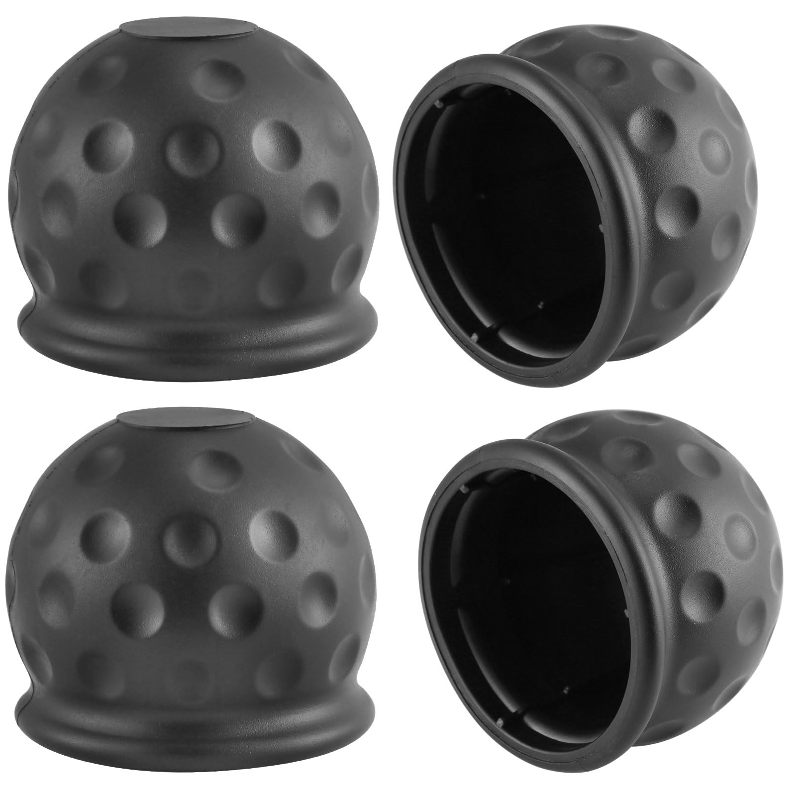 AGRISHOP 4X Anhänger Abschleppstange Ball Abdeckkappe Gummi Schwarz Φ50mm Anhängerkupplung Abdeckung von AGRISHOP