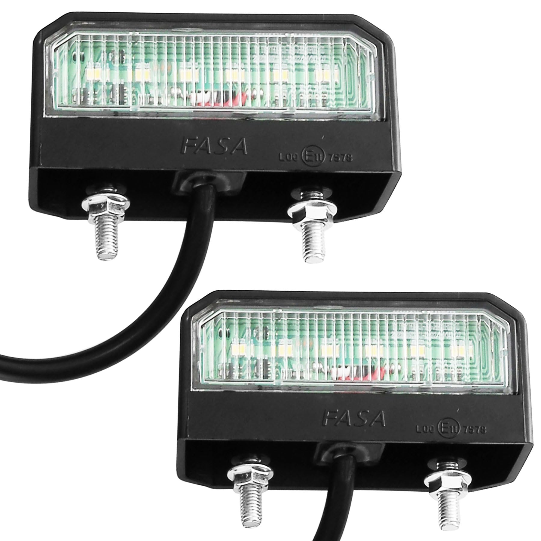 AGRISHOP Kennzeichenbeleuchtung LED 12v 24v Wasserdicht ECE Prüfzeichen 2 Stück Nummernschildbeleuchtung Kaltes Weiß für LKW Anhänger von AGRISHOP