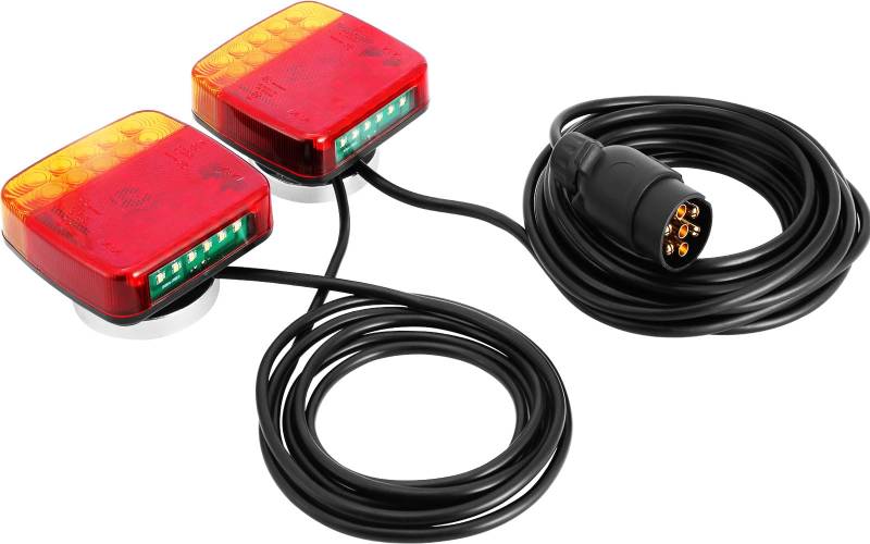 AGRISHOP LED Rückleuchten Anhänger Magnetisch 5Funktion 12v Wasserdicht Anhänger Beleuchtung set 7polig mit 7,5m Kabel Magnet,Rücklichter für LKW von AGRISHOP