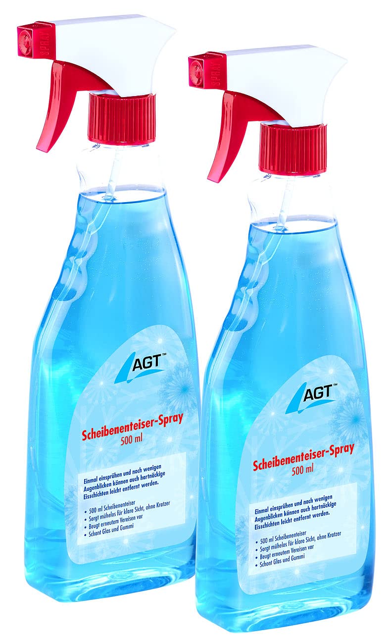 AGT Enteiserspray: Scheibenenteiser, 2X 500 ml, schützt vor Wiedervereisung (Frostschutz, Entfroster, Windschutzscheiben) von AGT