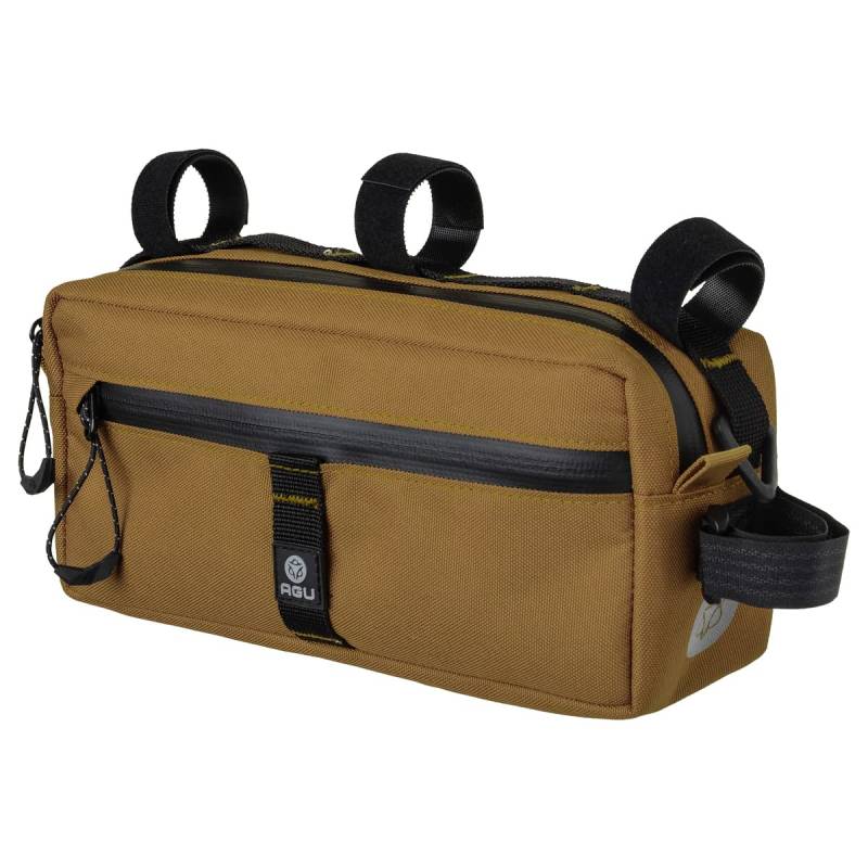 AGU Lenkertasche Bar Bag, 2L Fahrradtasche Lenker Vorne für Bikepacking, Rennradtasche, Wasserabweisend, Reflektierend, Einfache Montage, 100% Recyceltes Polyester - Armagnac von AGU