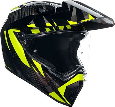 AGV AX9 Carbon Steppa, Endurohelm - Dunkelgrau/Grau/Neon-Gelb - L von AGV