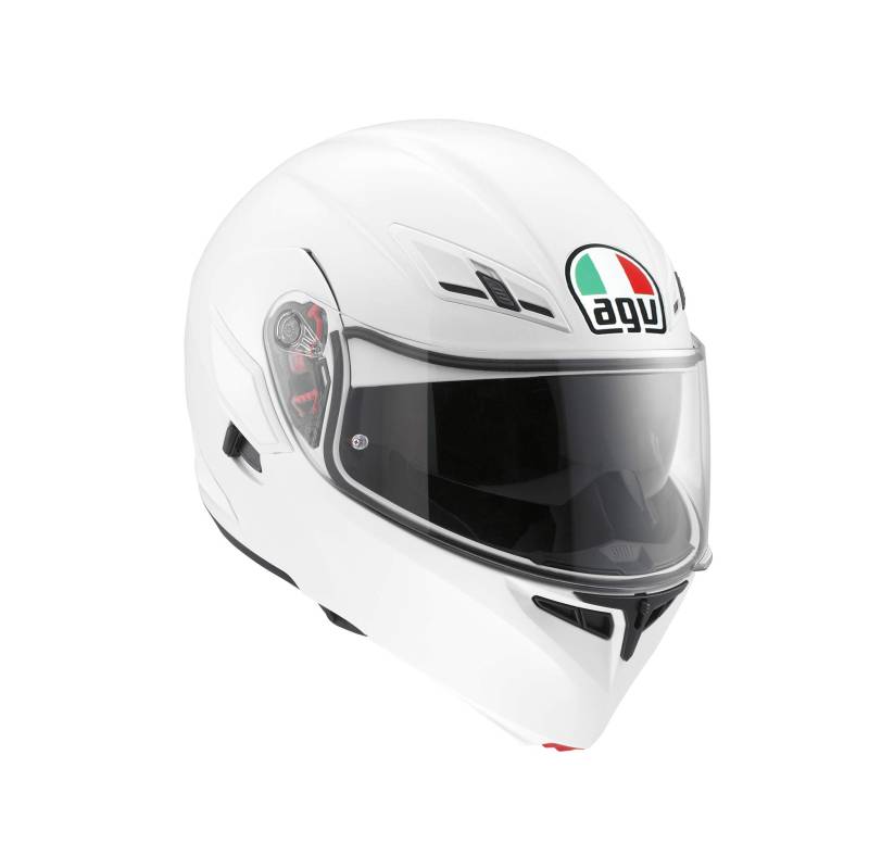 AGV Compact ST ECE 22-05 Solid Motorrad Klapphelm ECE 22-05 P/J in zwei Konfigurationen zugelassen, mit Sonnenblende, Weiß, M von AGV