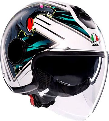 AGV Eteres Ghepard, Jethelm - Matt Weiß/Schwarz/Grün - L von AGV