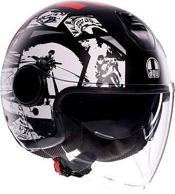 AGV Eteres History, Jethelm - Matt Schwarz/Weiß/Rot - M von AGV