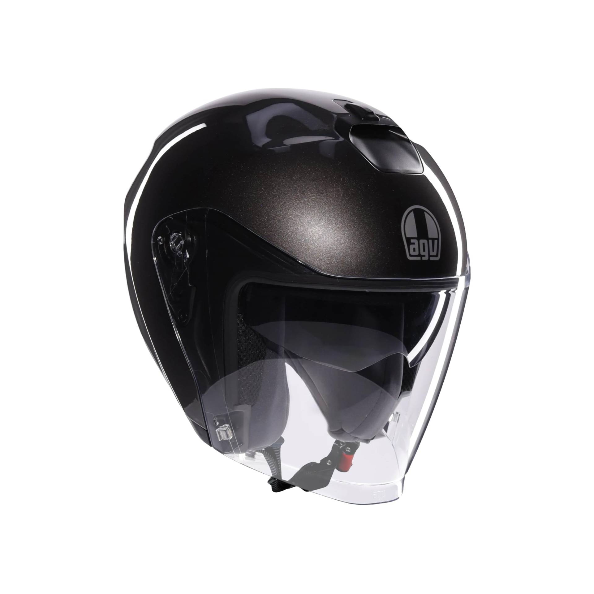 AGV - IRIDES E2206, Motorrad Jet-Helmet, Unisex, Helm mit Kratzfestes Visier mit UV-Schutz, Asfalto Grey, L von AGV