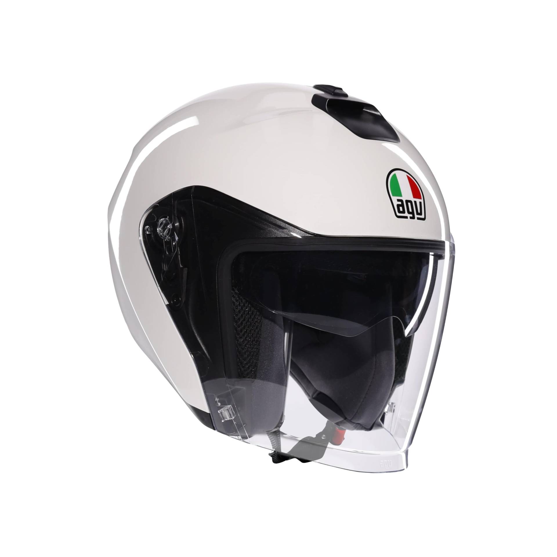 AGV - IRIDES E2206, Motorrad Jet-Helmet, Unisex, Helm mit Kratzfestes Visier mit UV-Schutz, Materia White, L von AGV