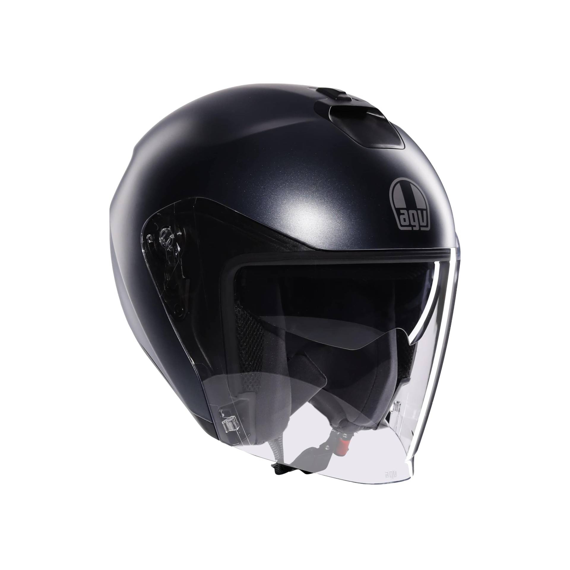 AGV - IRIDES E2206, Motorrad Jet-Helmet, Unisex, Helm mit Kratzfestes Visier mit UV-Schutz, Matt Ardesia Grey, L von AGV