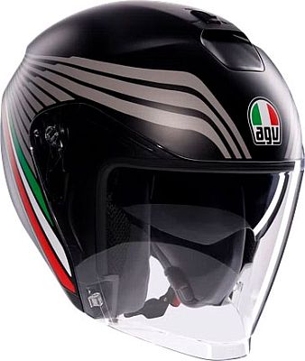 AGV Irides Bologna, Jethelm - Matt Schwarz/Grau/Rot/Grün - M von AGV