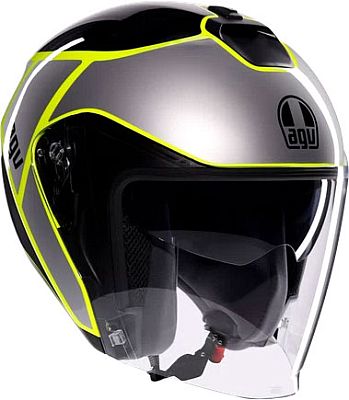 AGV Irides Davao, Jethelm - Schwarz/Grau/Neon-Gelb - L von AGV