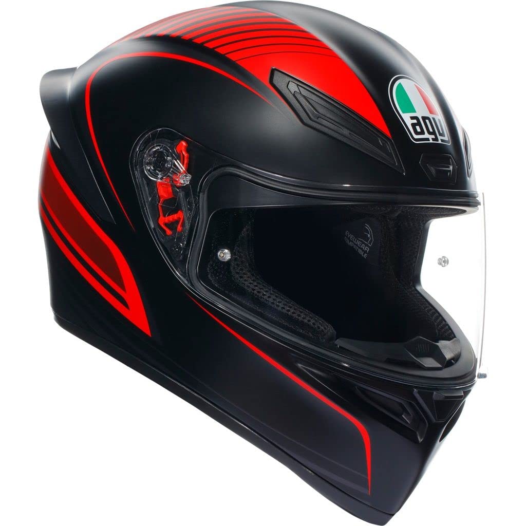 AGV K-1 S Warmup Helm (Black Matt/Red,L (59/60)) von AGV