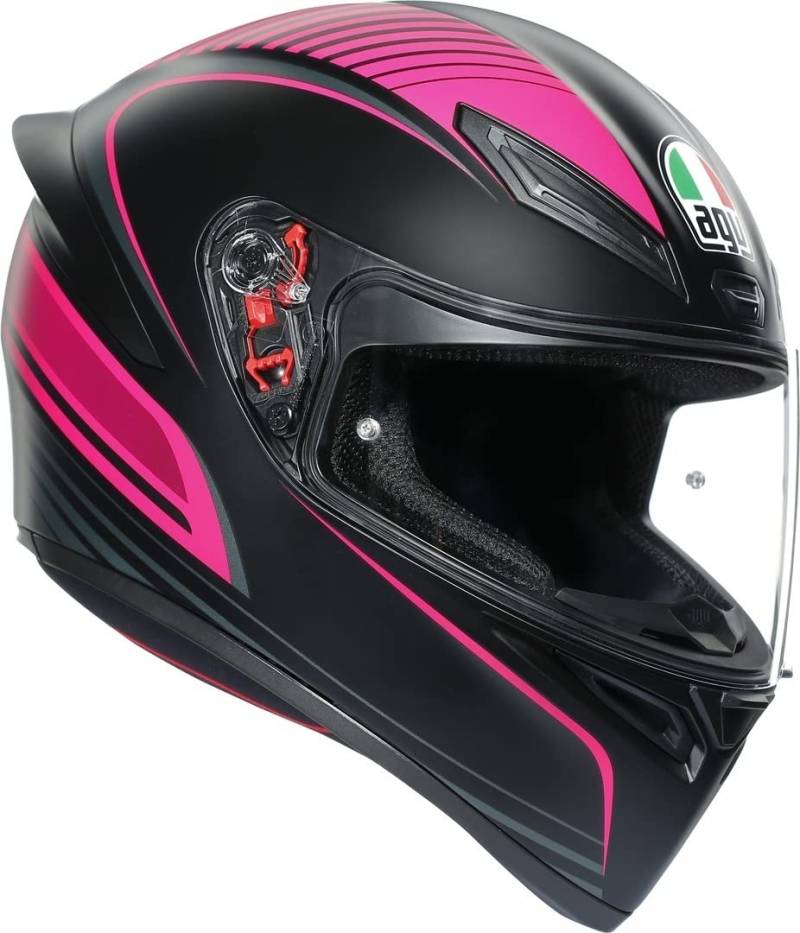 AGV K-1 Warmup Integralhelm (Black/Pink,S (55/56)) von AGV