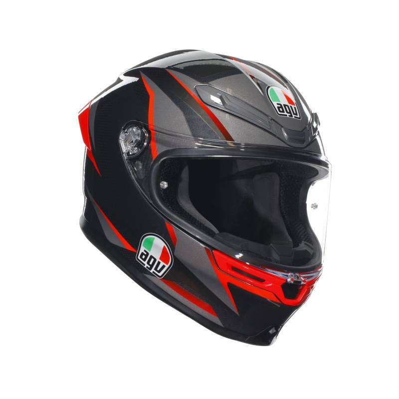 AGV K-6 S Slashcut Helm (Black/Grey/Red,L (59/60)) von AGV